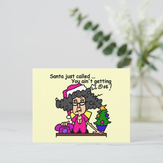 Santa Called Feiertagspostkarte (Stehend Vorderseite)
