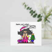 Santa Called Feiertagspostkarte (Stehend Vorderseite)