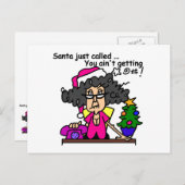 Santa Called Feiertagspostkarte (Vorne/Hinten)