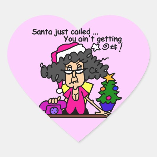Santa Called Herz-Aufkleber (Vorderseite)
