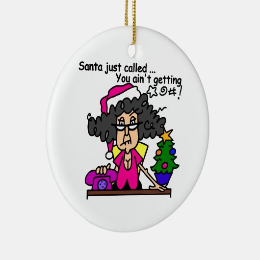 Santa Called Keramik Ornament (Rechts)