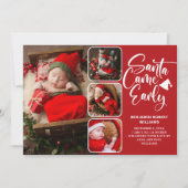 Santa Came Frühgeburt Foto Collage Ankündigung (Vorderseite)