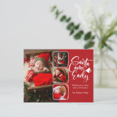 Santa Came Frühgeburtshinweis Foto Postkarte (Stehend Vorderseite)