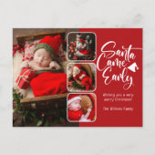 Santa Came Frühgeburtshinweis Foto Postkarte (Vorderseite)
