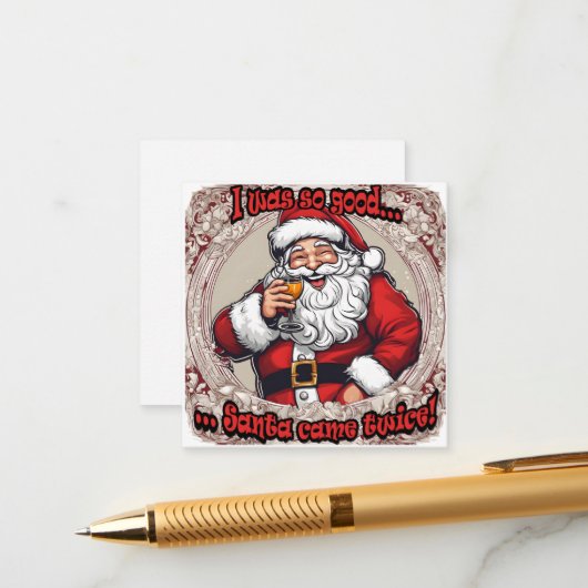 Santa Came Twice! Begleitkarte (Vorderseite/Rückseite Beispiel)