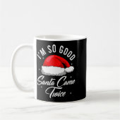 Santa Came Twice Shirt - Funny Christmas Joke Kaffeetasse (Links)
