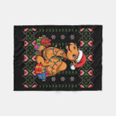 Santa Camel Christmas Ugly Sweater Funny Holiday P Fleecedecke (Vorderseite (Horizontal))