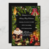 Santa Candles Bells Weihnachtsfeierliche Party Ein Einladung (Vorne/Hinten)