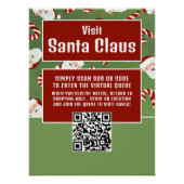 Santa Candy, Besuch Santa, QR Code Queue Poster (Vorderseite)