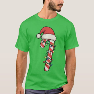 Santa Candy Cane Männer Frauen Jungen Candy Cane X T-Shirt