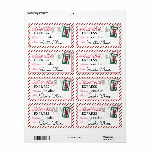 Santa Candy Cane North Pole Personalisiert Weihnac (Vorne)