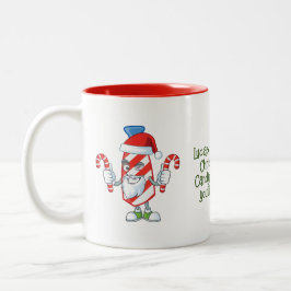 Santa Candy Cane Personalisiert Zweifarbige Tasse