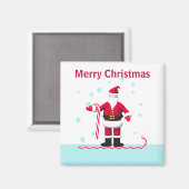 Santa Candy Cane und Sterne Weihnachten Magnet (Vorderseite/Rückseite)