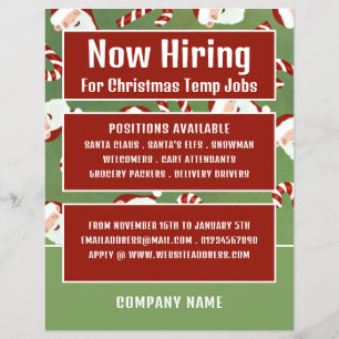 Santa Candy, saisonale Rekrutierung Werbung Flyer