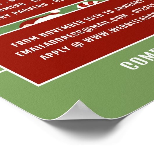 Santa Candy, saisonale Rekrutierung Werbung Poster (Ecke)