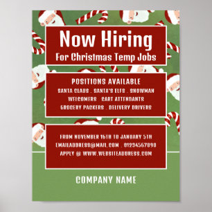 Santa Candy, saisonale Rekrutierung Werbung Poster