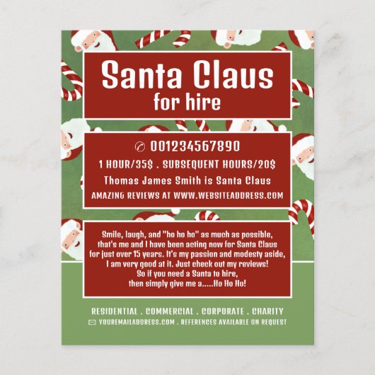 Santa Candy, Santa Claus Entertainer Werbung Flyer (Vorne)