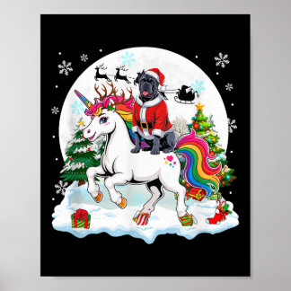 Santa Cane Corso Reitet Einhorn Rentier Weihnachte Poster