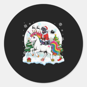 Santa Cane Corso Reitt Einhorn Rentier Weihnachten Runder Aufkleber