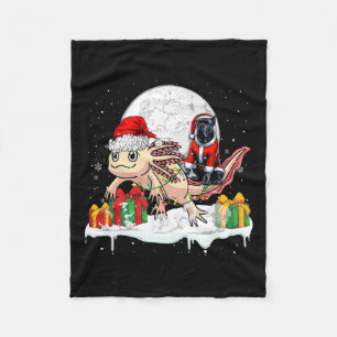 Santa Cane Corso Riding Axolotl Weihnachtsbesitzer Fleecedecke