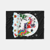 Santa Cane Corso Riding Unicorn Reindeer Christmas Fleecedecke (Vorderseite (Horizontal))