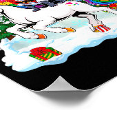 Santa Cane Corso Riding Unicorn Reindeer Christmas Poster (Ecke)