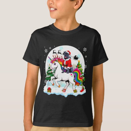 Santa Cane Corso Riding Unicorn Reindeer Christmas T-Shirt (Vorderseite)