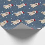 Santa Cap auf dem goldenen Retriever Puppy Wrappin Geschenkpapier (Ecke)