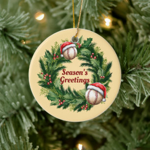 Santa Cap Baseball, benutzerdefinierbarer Keepssak Keramik Ornament