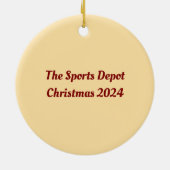 Santa Cap Baseball, benutzerdefinierbarer Keepssak Keramik Ornament (Hinten)