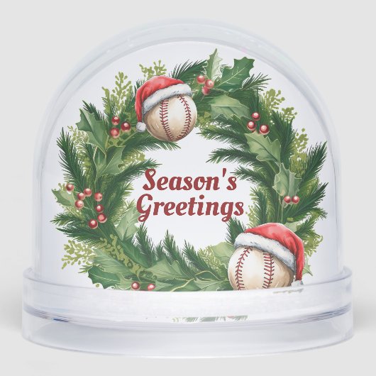 Santa Cap Baseball Customizable  Schneekugeln (Vorderseite)