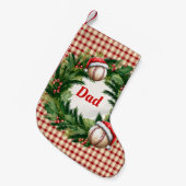 Santa Cap Baseball Dad Personalized Kleiner Weihnachtsstrumpf (Vorderansicht (hängend))