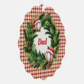 Santa Cap Baseball Dad Personalized Ornament Karte (Rechts)