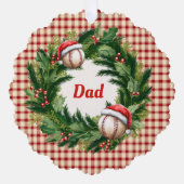 Santa Cap Baseball Dad Personalized Ornament Karte (Vorderseite)