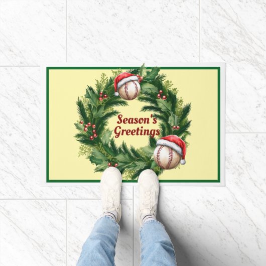 Santa Cap Baseball individuell anpassbar Fußmatte (Indoor)