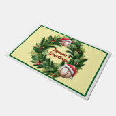 Santa Cap Baseball individuell anpassbar Fußmatte (Schrägansicht)