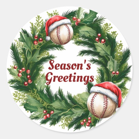 Santa Cap Baseball individuell anpassbar Runder Aufkleber (Vorderseite)