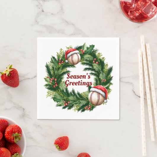 Santa Cap Baseball individuell anpassbar Serviette (Beispiel)