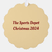 Santa Cap Baseball Ornament Karte (Rückseite)