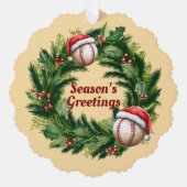 Santa Cap Baseball Ornament Karte (Vorderseite)
