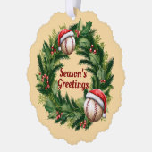 Santa Cap Baseball Ornament Karte (Links)
