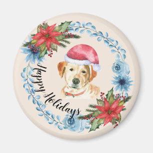 Santa Cap Gelbe Labrador Individuell gestalteter U Magnet
