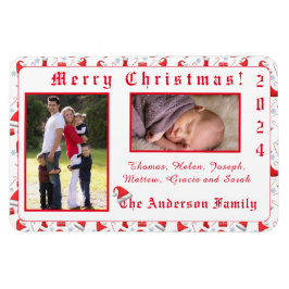 Santa Cap Gemustert Weihnachten Magnet