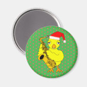 Santa Cap Saxophone Chick Magnet (Vorderseite/Rückseite)