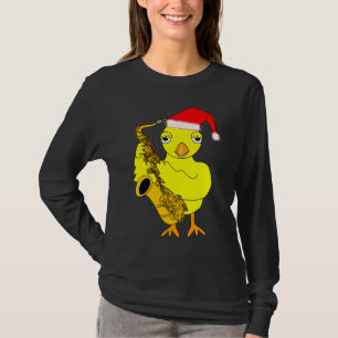 Santa Cap Saxophone Chick T-Shirt