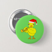 Santa Cap Trumpet Chick Button (Vorne & Hinten)