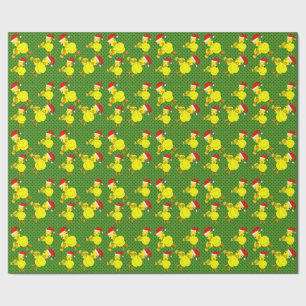 Santa Cap Trumpet Chick Geschenkpapier