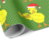 Santa Cap Trumpet Chick Geschenkpapier (Rolleneckpunkt)