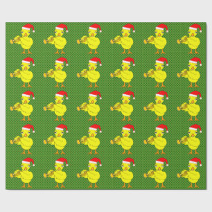 Santa Cap Trumpet Chick Geschenkpapier