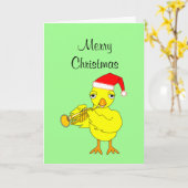 Santa Cap Trumpet Weihnachtskarte Karte (Gelbe Blume)